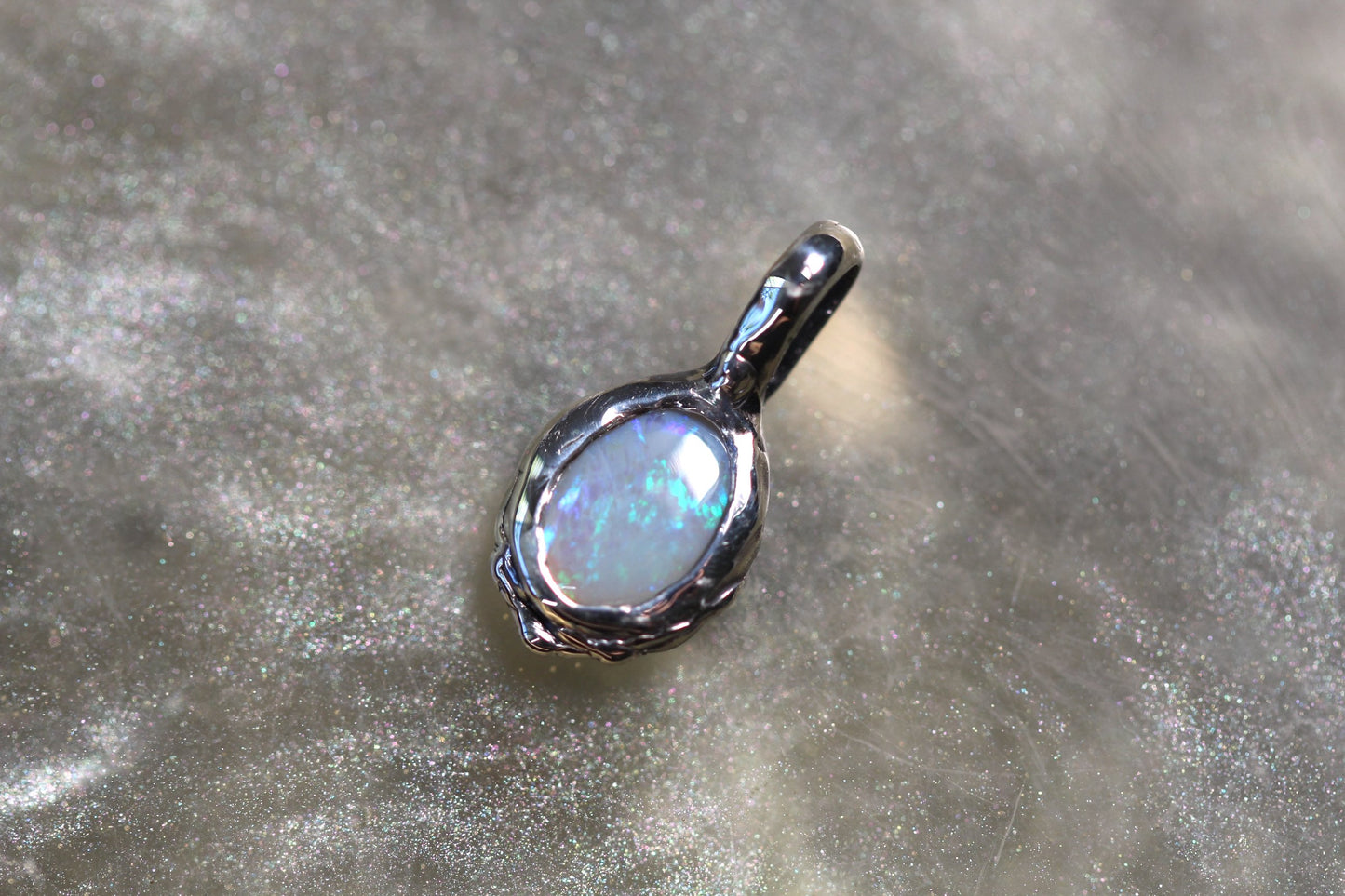 Lightning Ridge Opal and Sterling Silver Pendant