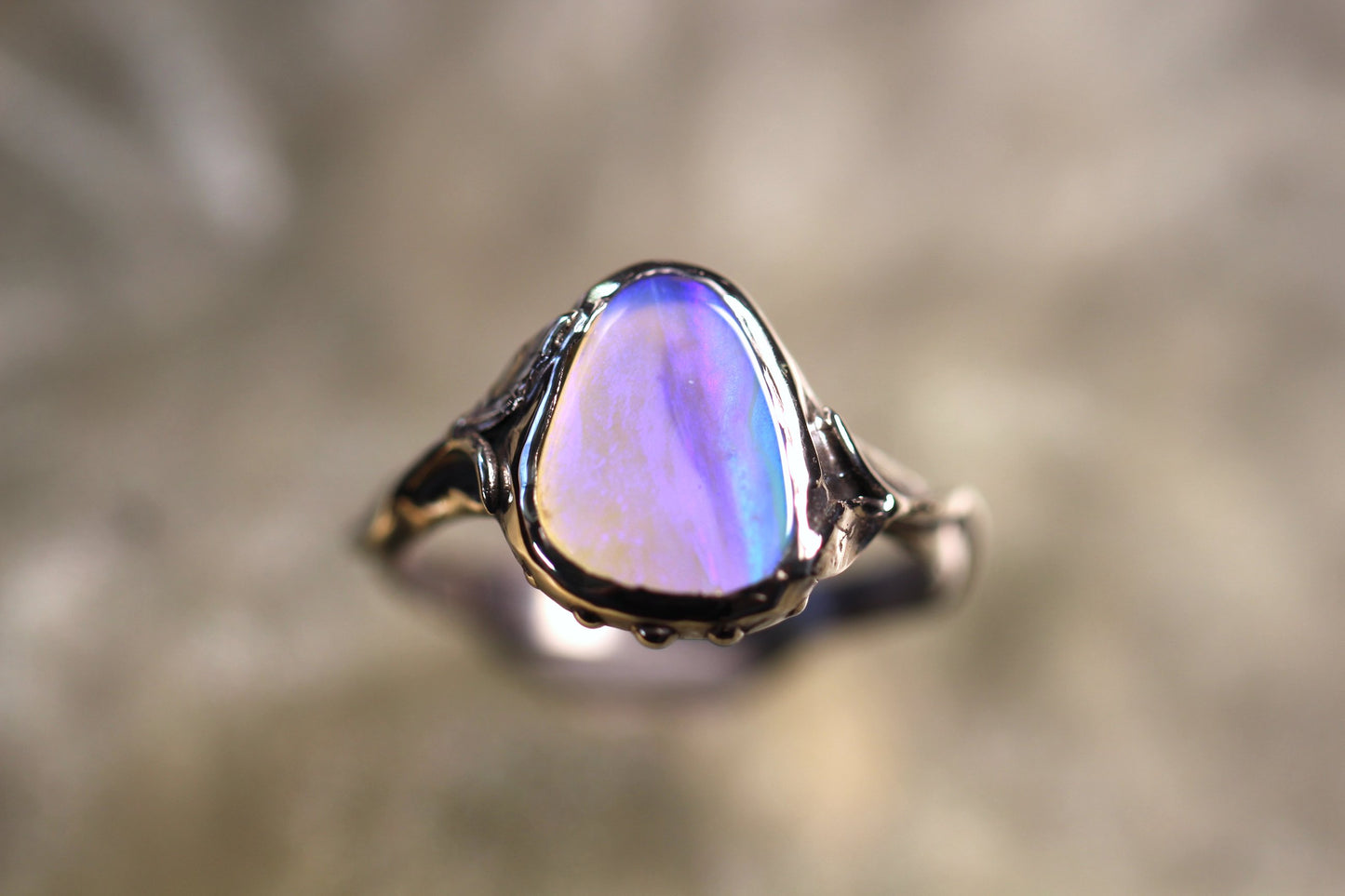 Lightning Ridge Opal and Sterling Silver Ring