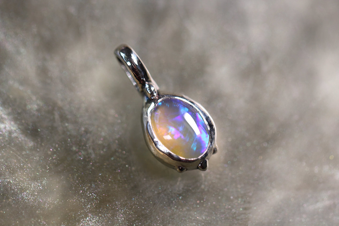 Lightning Ridge Opal and Sterling Silver Pendant