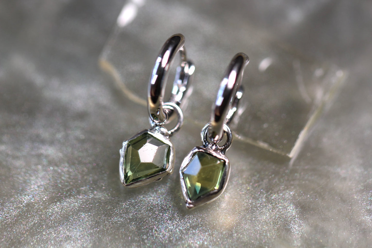 Australian Parti Sapphire and Sterling Silver Earrings