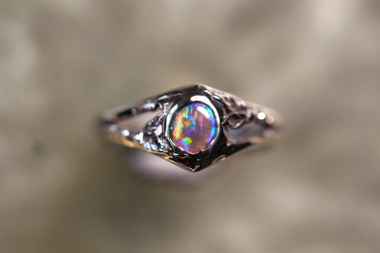 Lightning Ridge Opal and Sterling Silver Ring
