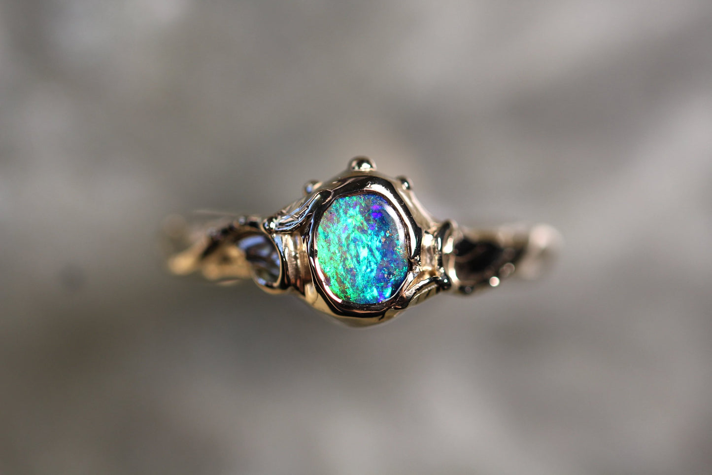Boulder Opal and Solid 9ct Yellow Gold Ring