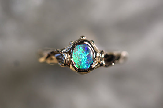 Boulder Opal and Solid 9ct Yellow Gold Ring