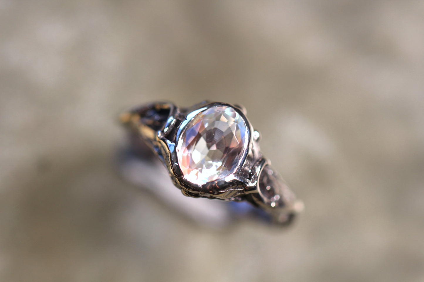 Moonstone and Sterling Silver Ring