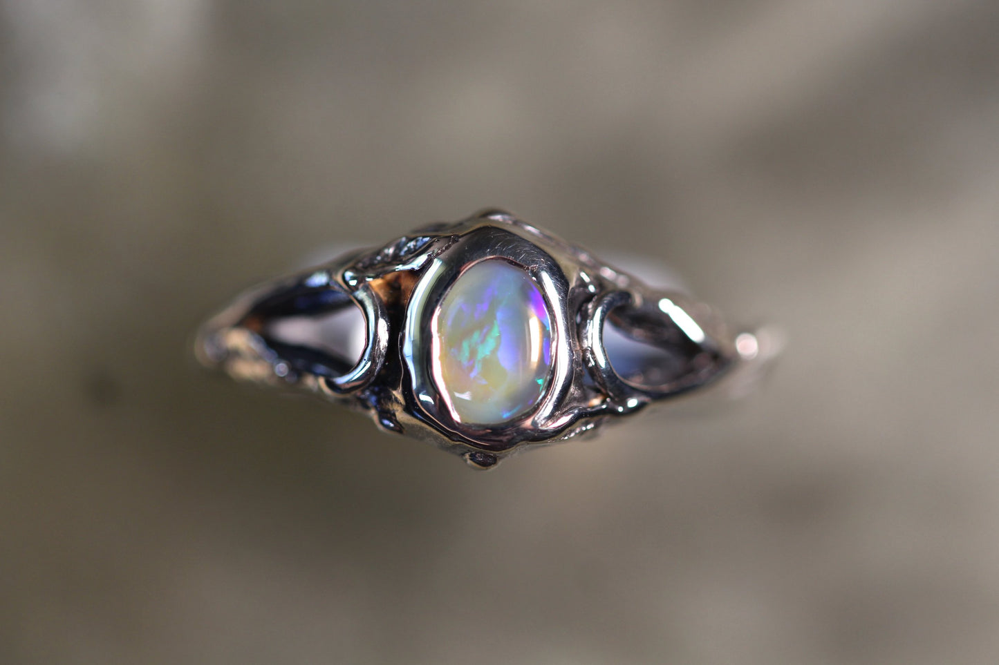Lightning Ridge Opal and Sterling Silver Ring