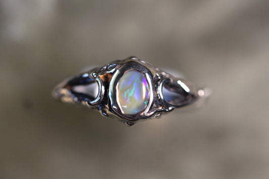 Lightning Ridge Opal and Sterling Silver Ring