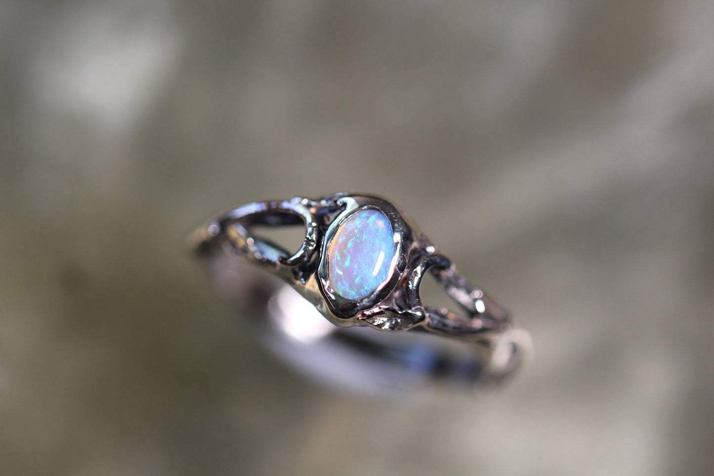 Lightning Ridge Opal and Sterling Silver Ring