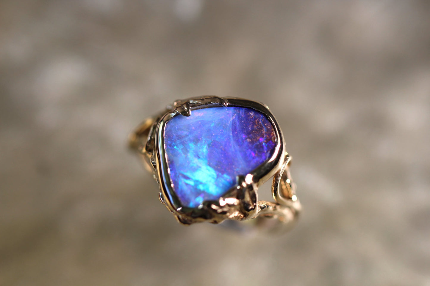 Boulder Opal and Solid 9ct Yellow Gold Ring