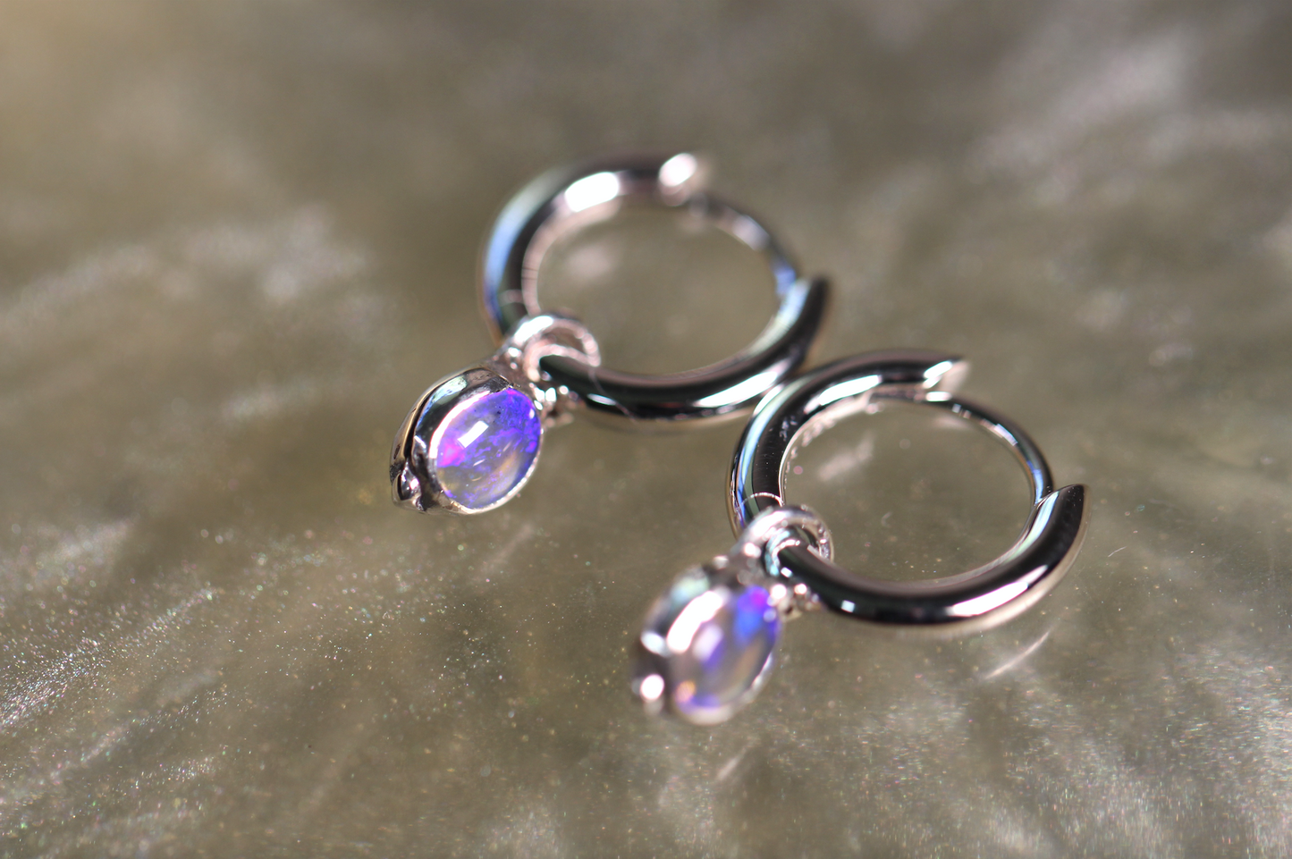 Lightning Ridge Opal and Sterling Silver Earrings