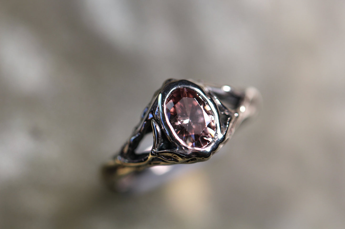 Australian Harts Range Zircon and Sterling silver Ring