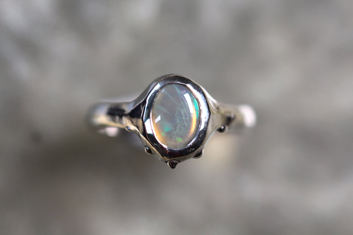 Lightning Ridge Opal and Sterling Silver Ring