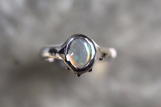 Lightning Ridge Opal and Sterling Silver Ring