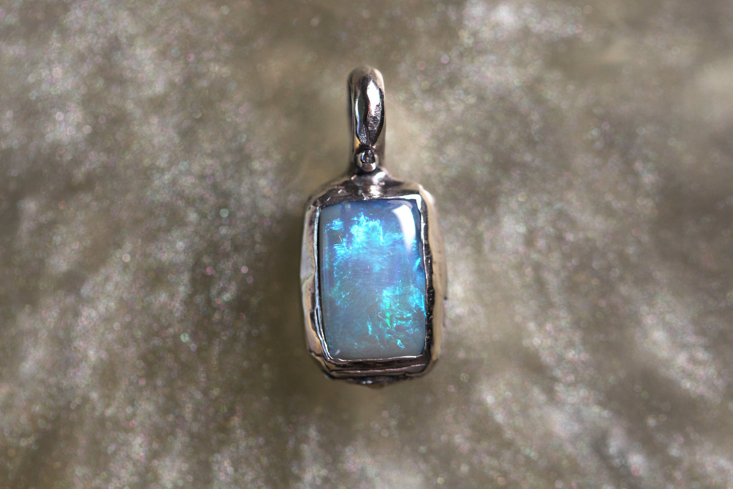 Lightning Ridge Opal and Sterling Silver Pendant
