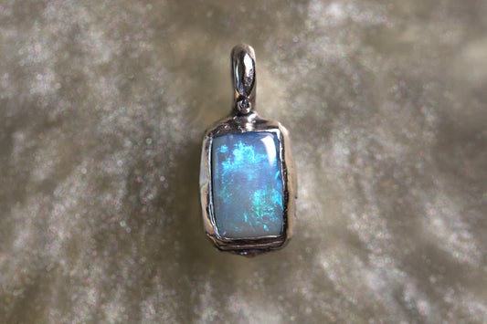 Lightning Ridge Opal and Sterling Silver Pendant