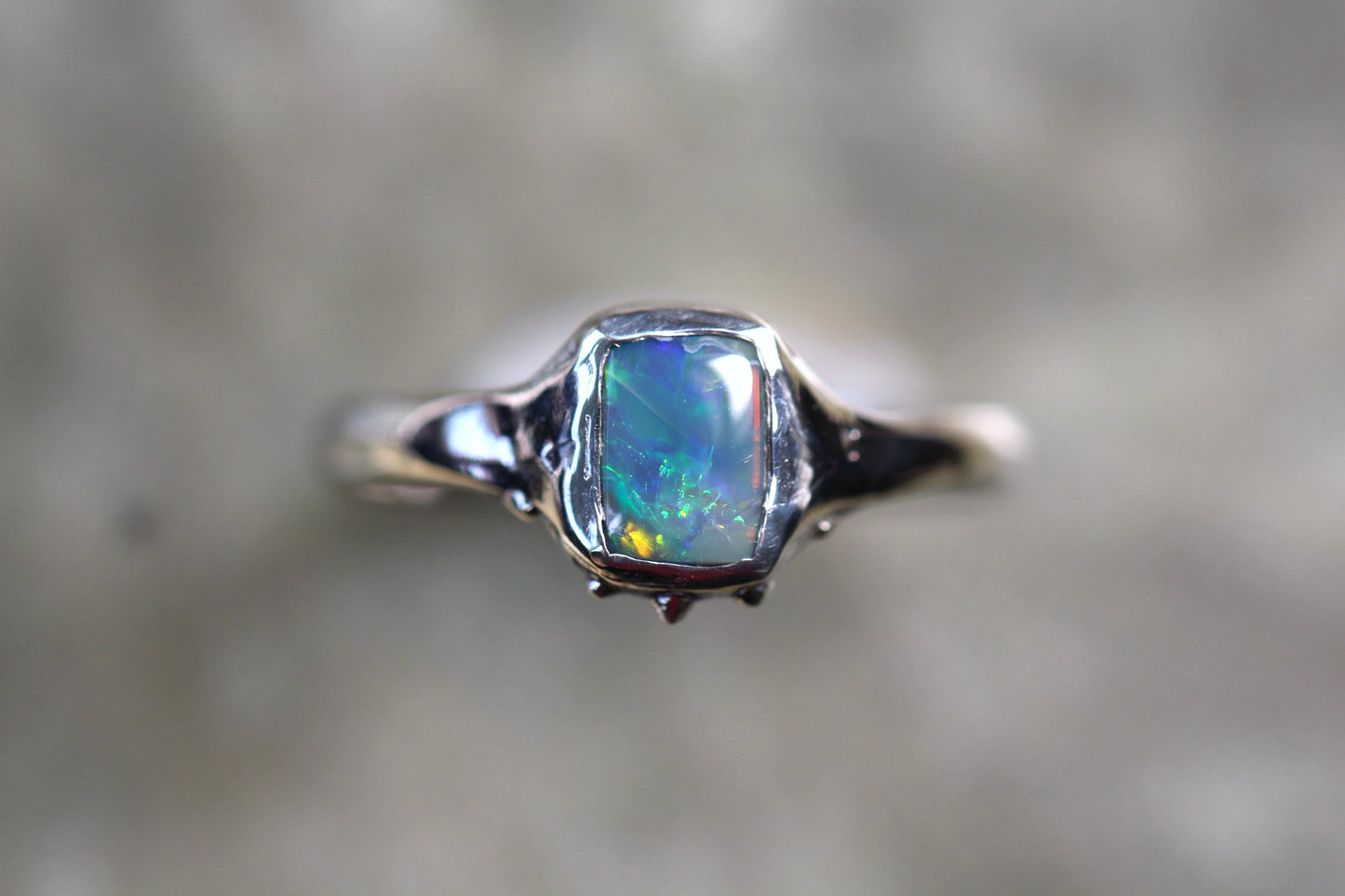 Lightning Ridge Opal and Sterling Silver Ring