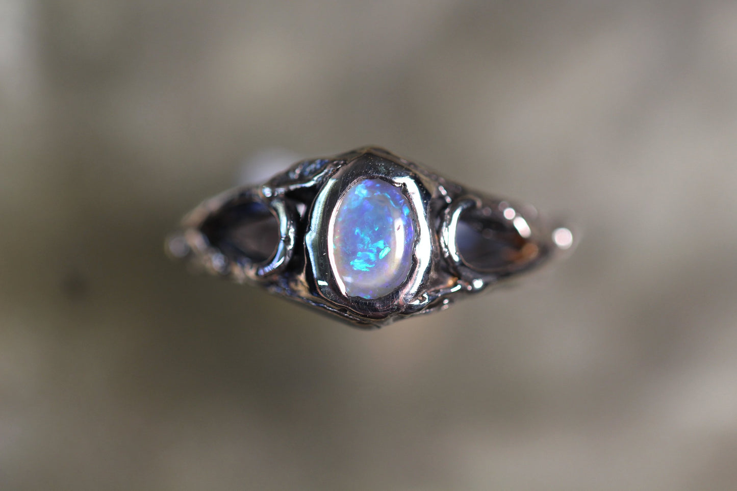 Lightning Ridge Opal and Sterling Silver Ring