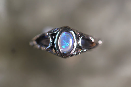 Lightning Ridge Opal and Sterling Silver Ring