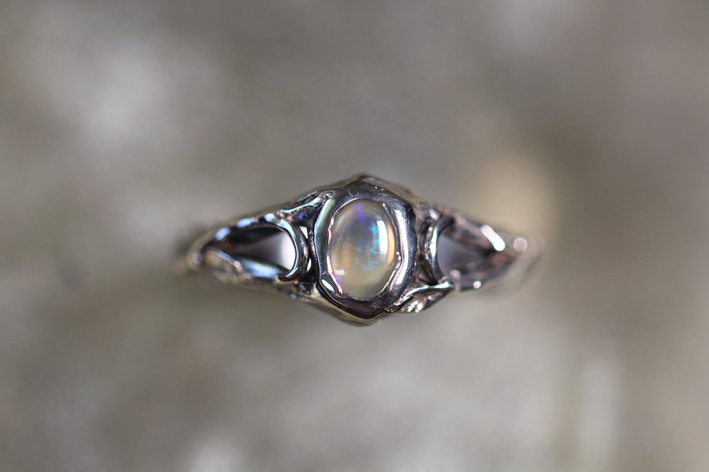 Lightning Ridge Opal and Sterling Silver Ring