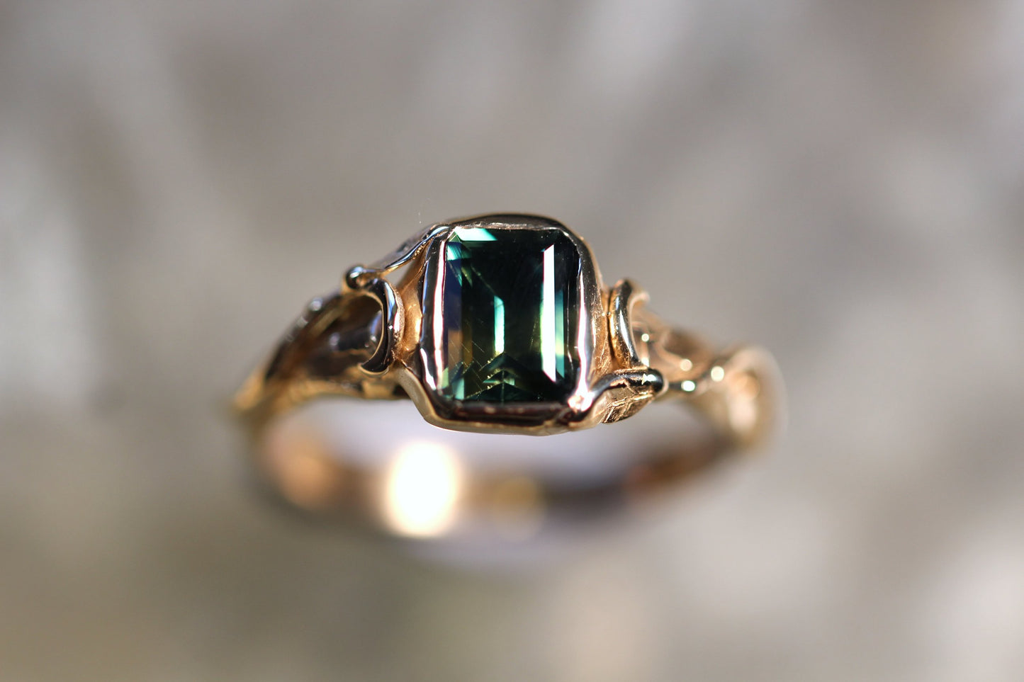 1.65ct Australian Parti Sapphire and Solid 9ct Yellow Gold Ring
