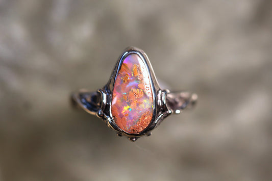 Pipe Opal and Sterling Silver Ring