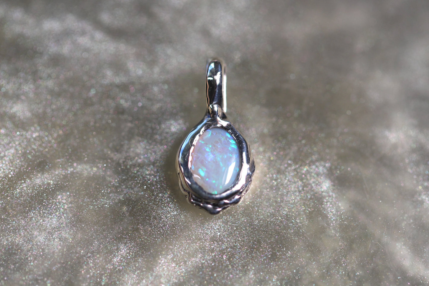 Lightning Ridge Opal and Sterling Silver Pendant