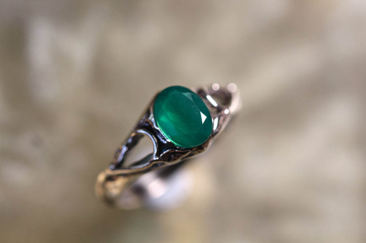 Custom Green Obsidian Ring