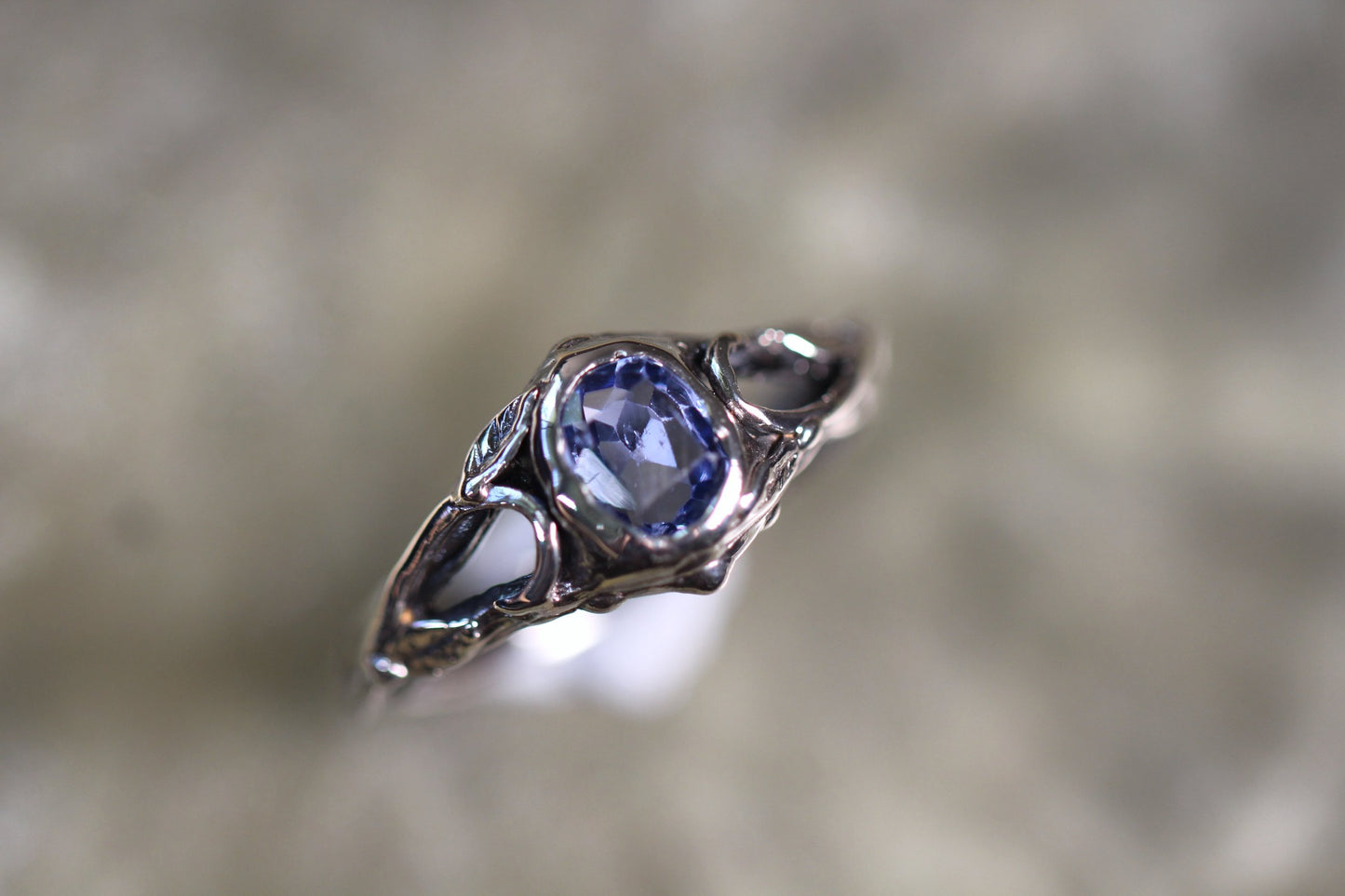Ceylon Sapphire and Sterling Silver Ring