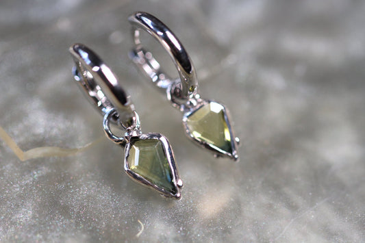 Australian Parti Sapphire and Sterling Silver Earrings