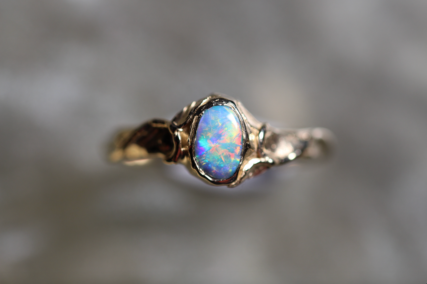 Boulder Opal and Solid 9ct Yellow Gold Ring