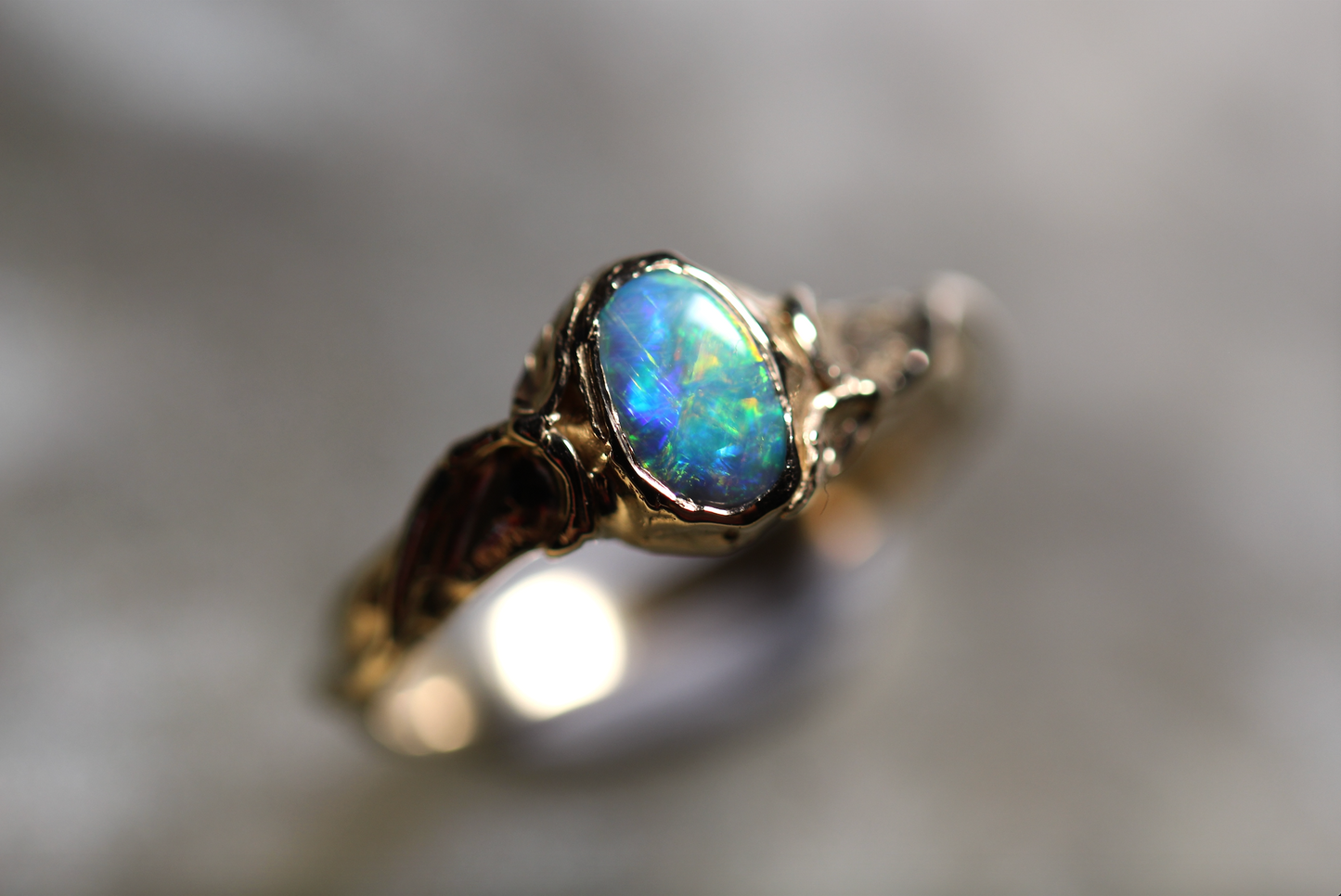 Boulder Opal and Solid 9ct Yellow Gold Ring