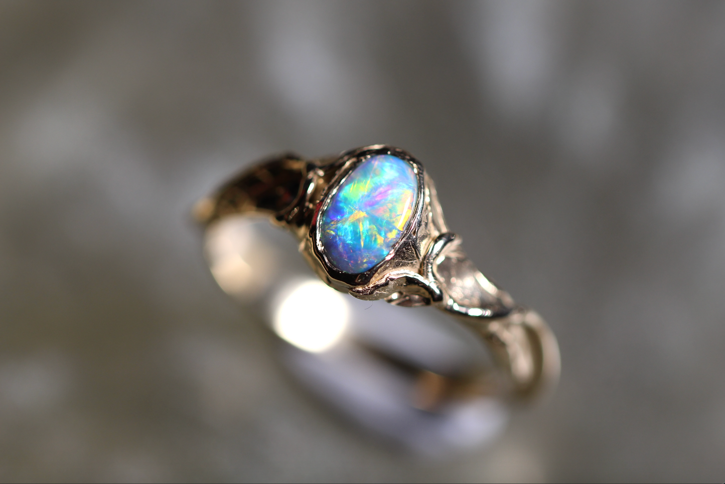 Boulder Opal and Solid 9ct Yellow Gold Ring