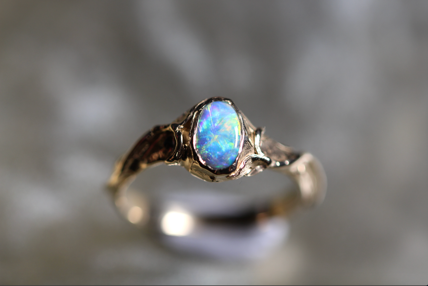 Boulder Opal and Solid 9ct Yellow Gold Ring