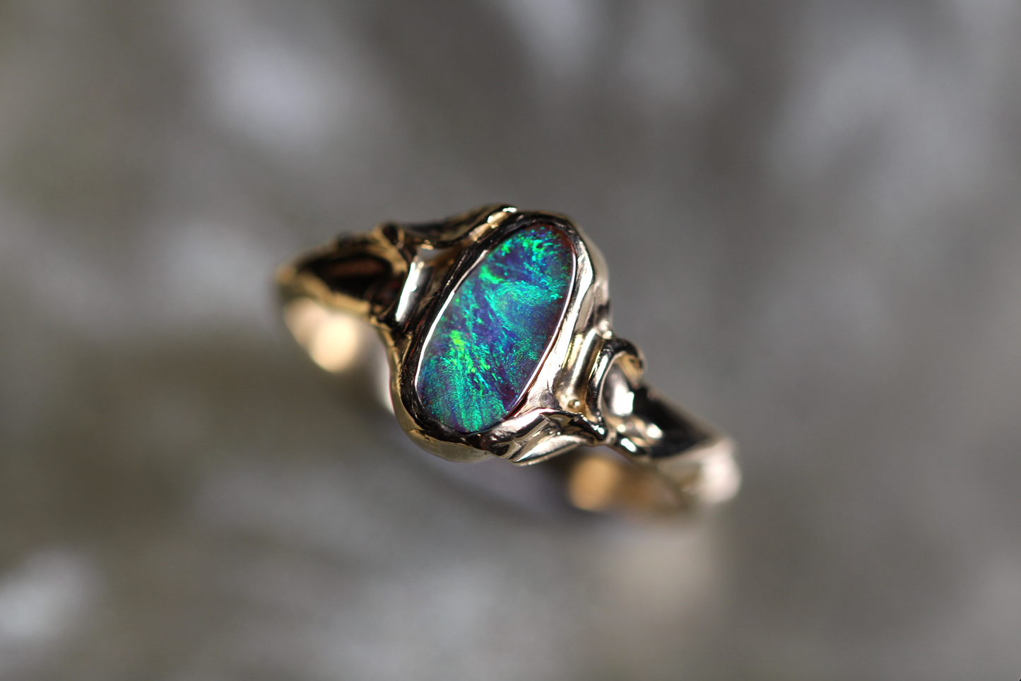 Boulder Opal and Solid 9ct Yellow Gold Ring