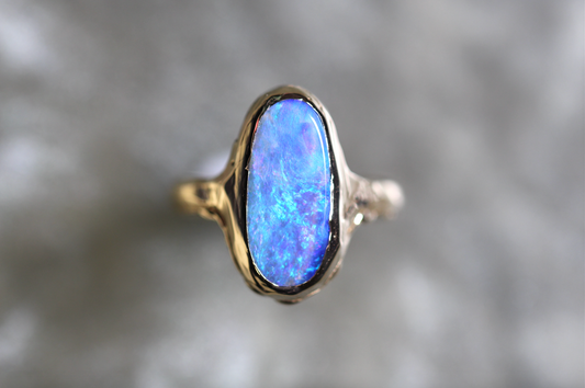 Boulder Opal and Solid 9ct Yellow Gold Ring