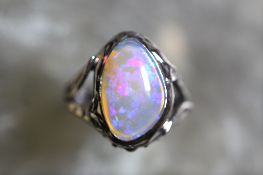 Lightning Ridge Opal and Sterling Silver Ring