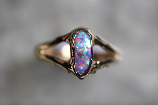 Boulder Opal and Solid 9ct Yellow Gold Ring