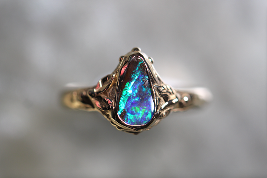 Boulder Opal and Solid 9ct Yellow Gold Ring