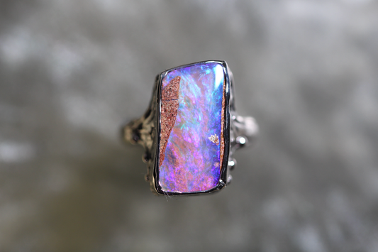 Pipe Opal and Sterling Silver Ring