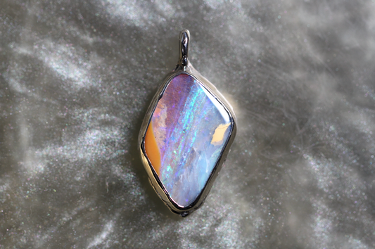 Boulder Opal and Sterling Silver Pendant