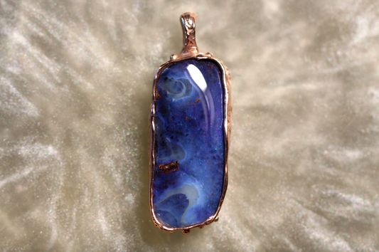 Boulder Opal and Solid 9ct Rose Gold Pendant