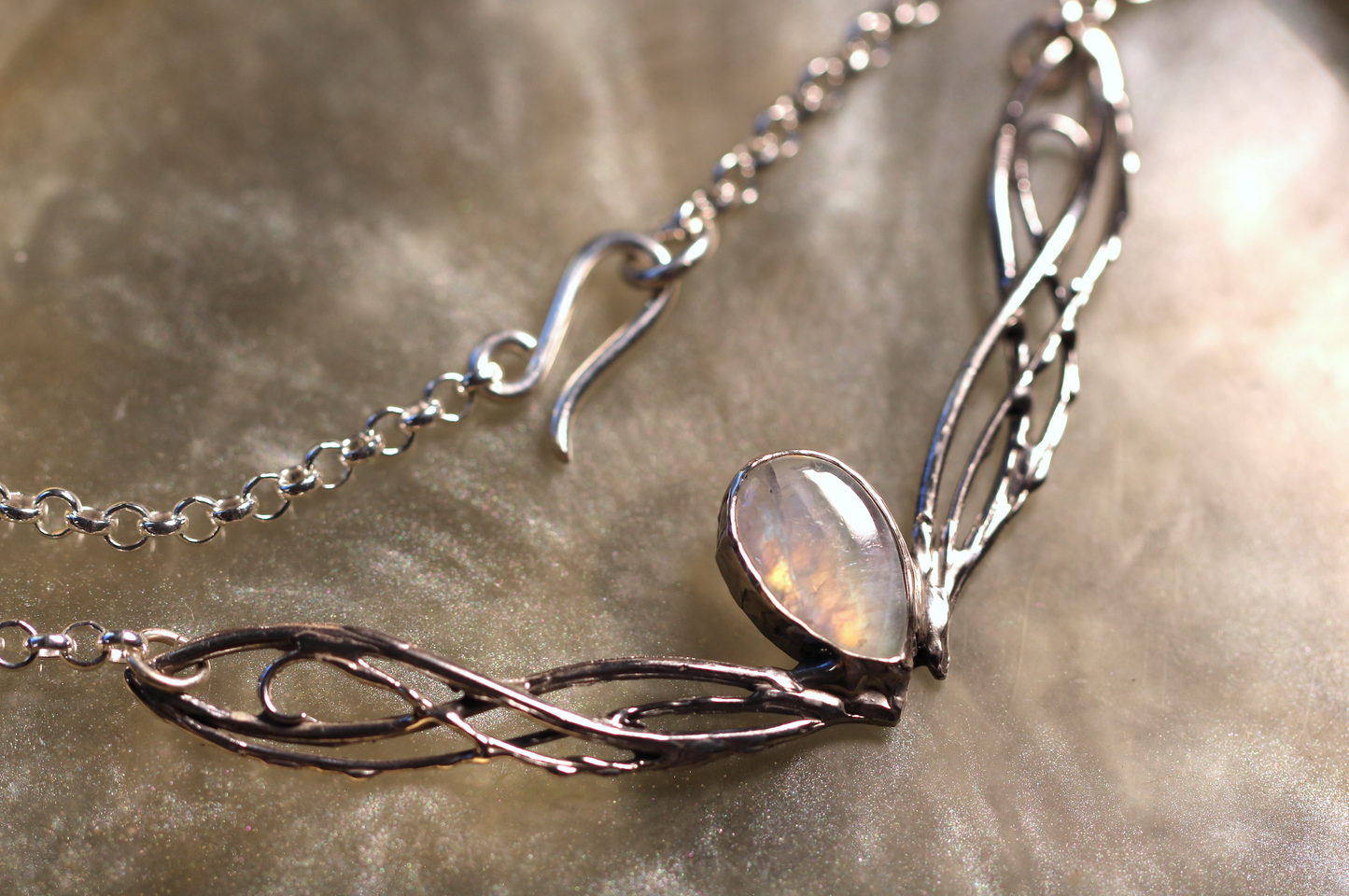 Moonstone and Sterling Silver Necklace
