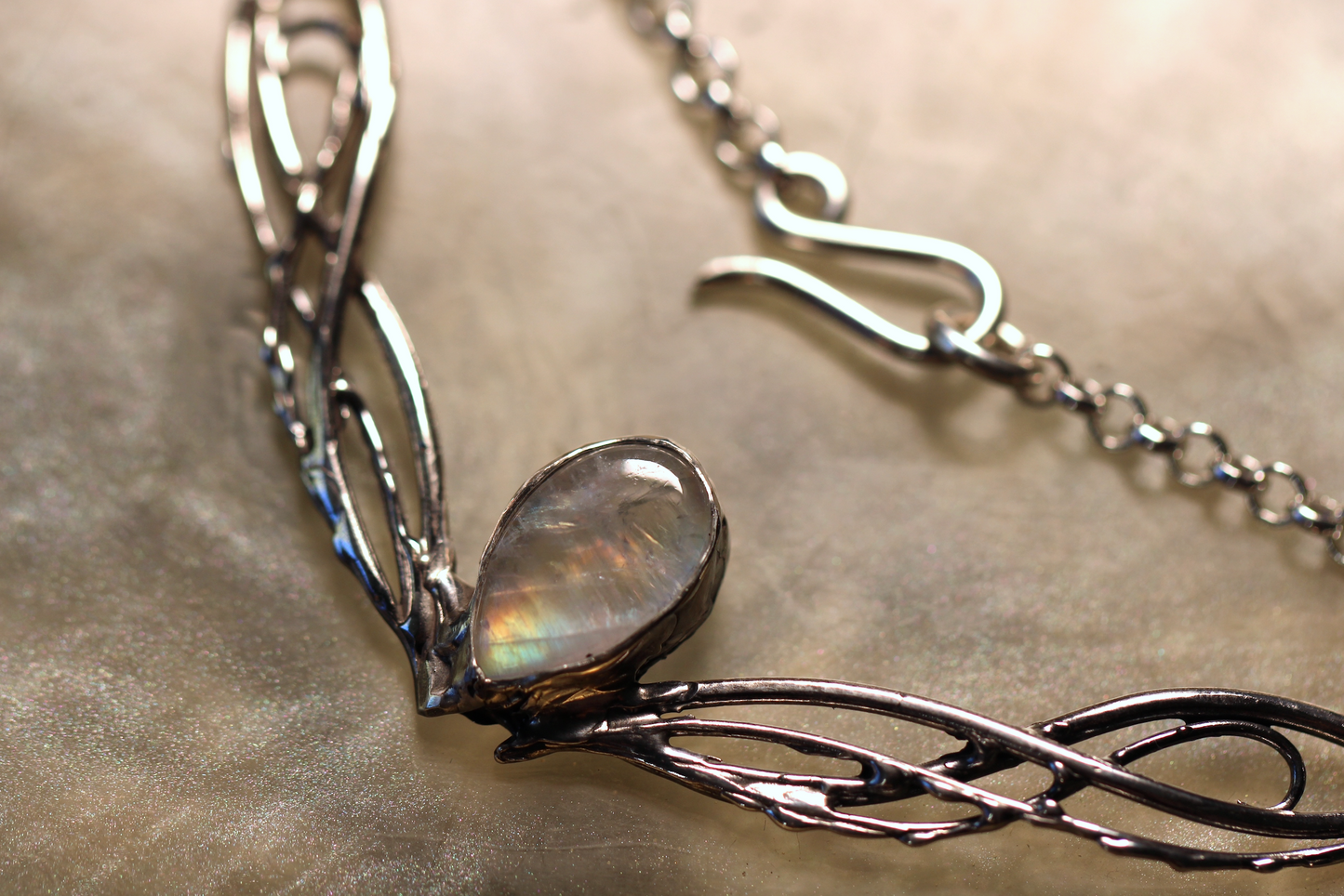 Moonstone and Sterling Silver Necklace
