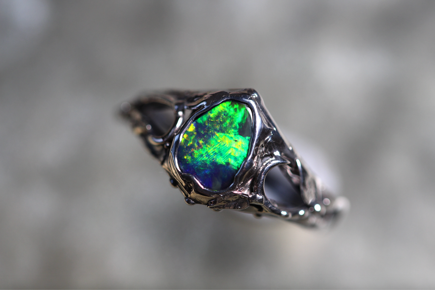 Boulder Opal and Sterling Silver Ring