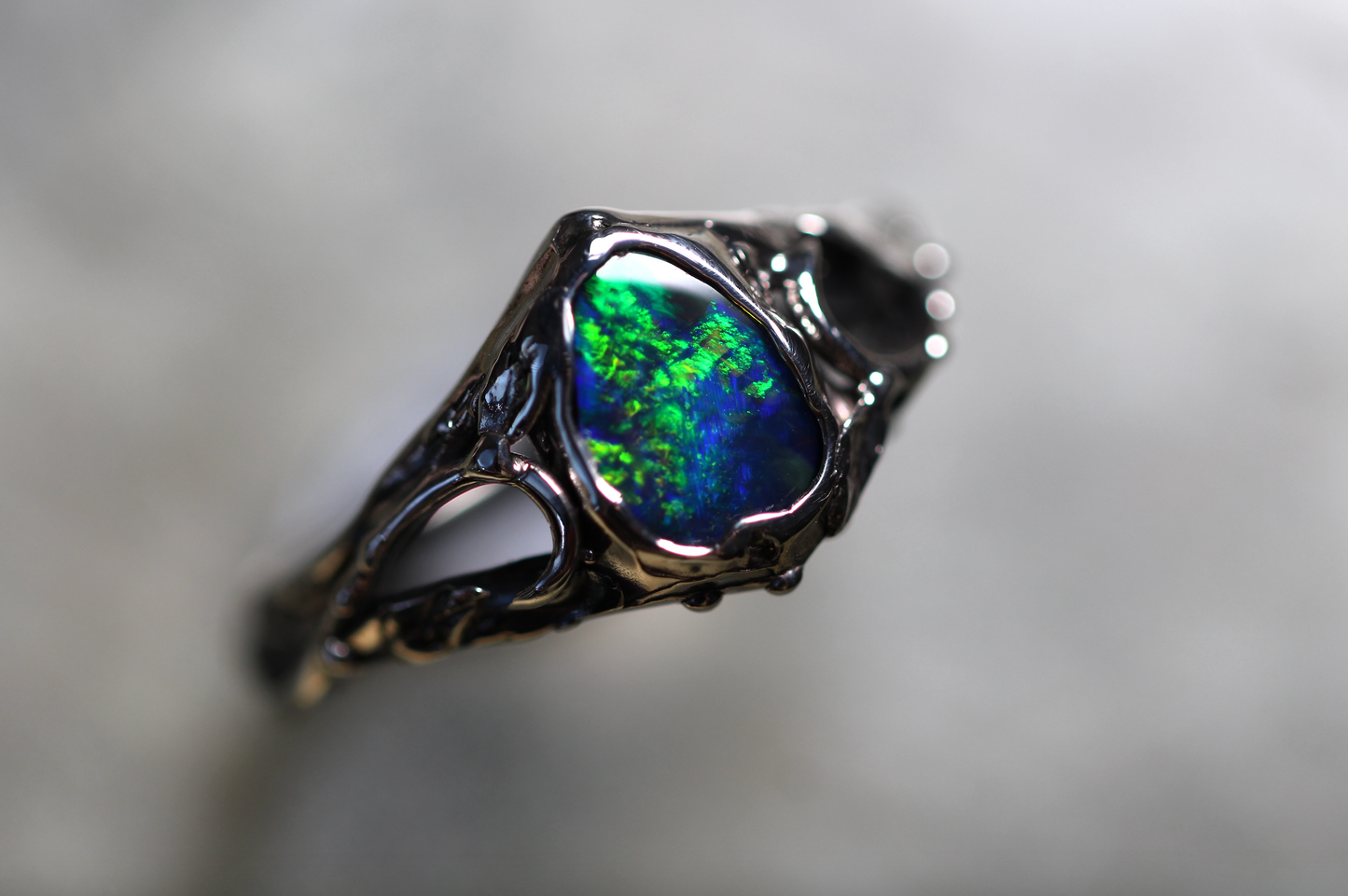 Boulder Opal and Sterling Silver Ring