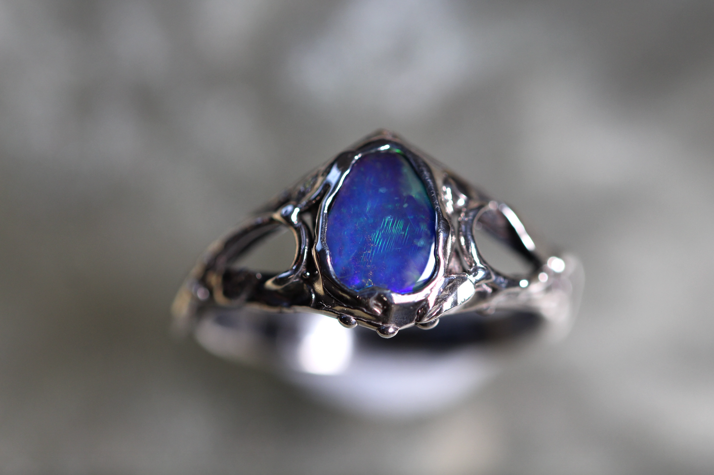 Boulder Opal and Sterling Silver Ring