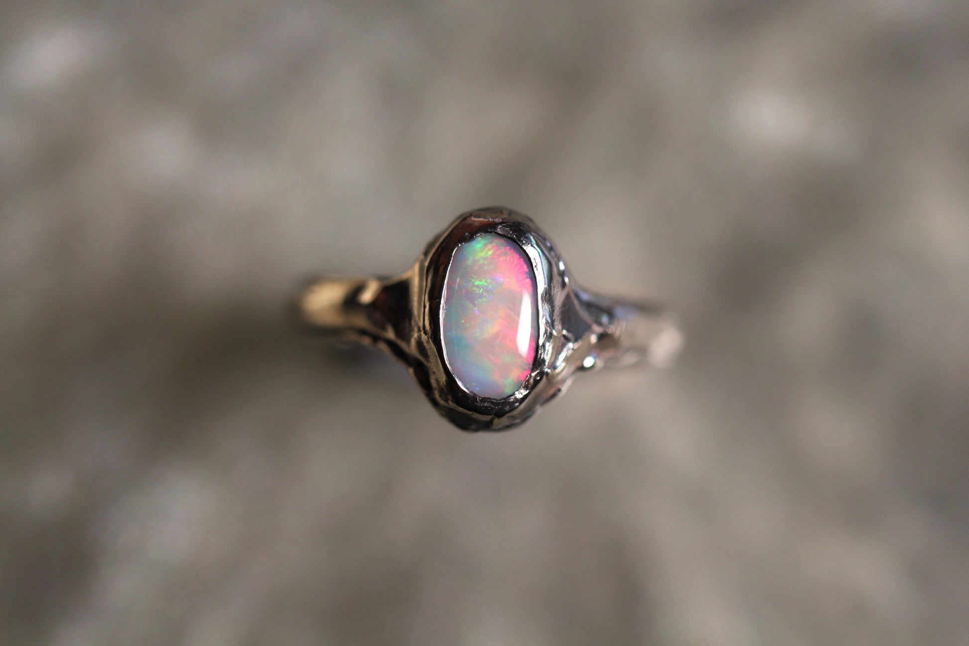 Lightning Ridge Opal and Sterling Silver Ring