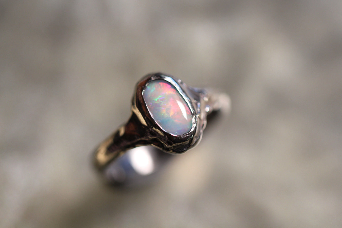 Lightning Ridge Opal and Sterling Silver Ring