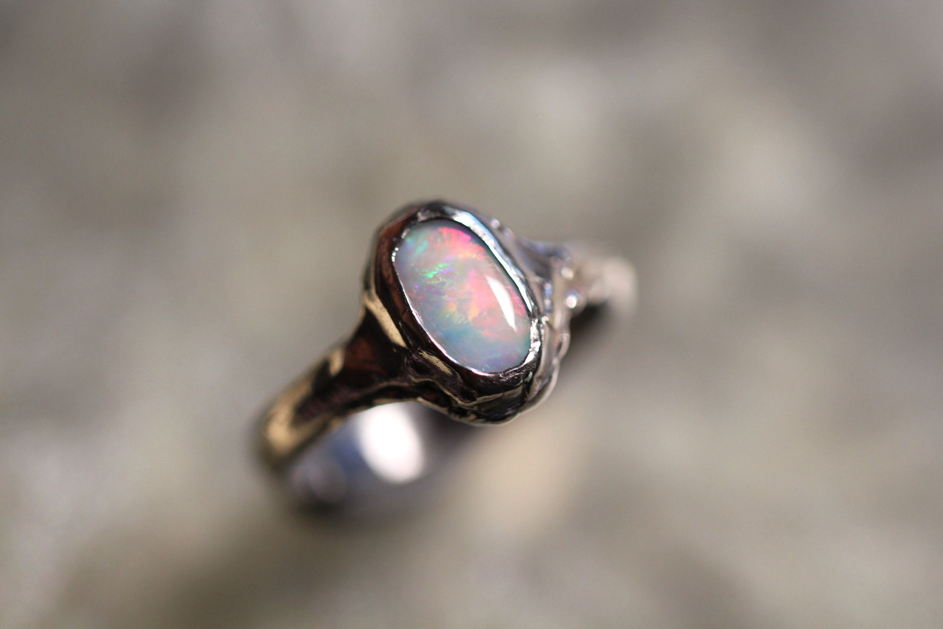 Lightning Ridge Opal and Sterling Silver Ring
