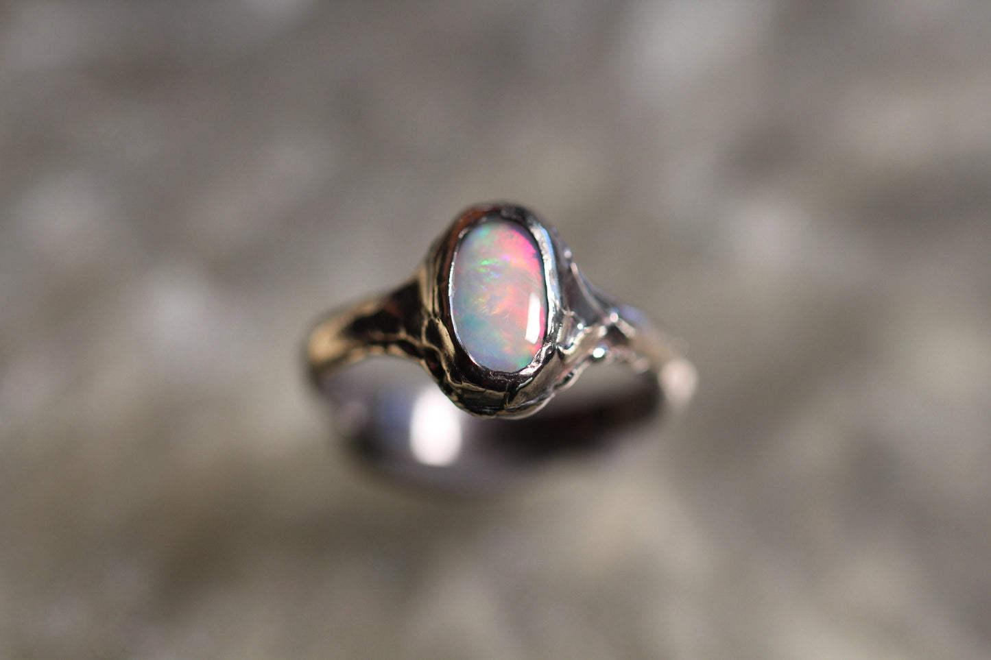 Lightning Ridge Opal and Sterling Silver Ring