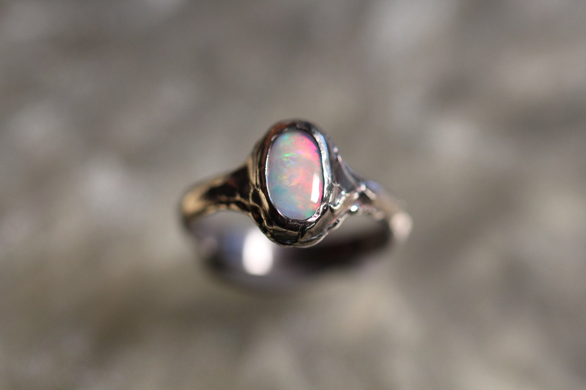 Lightning Ridge Opal and Sterling Silver Ring